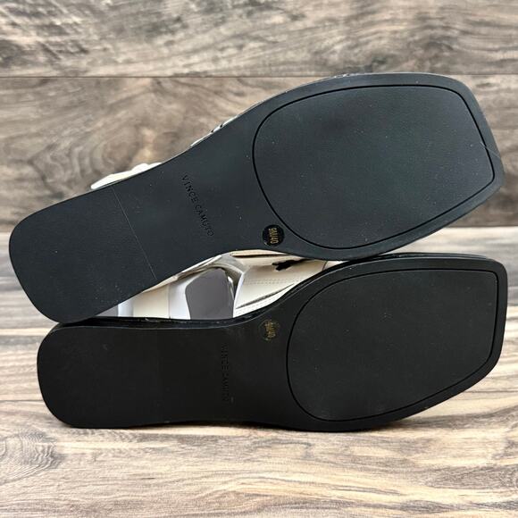 NIB Vince Camuto 9M Bachelen Leather Square Toe Gladiator Sandal Coconut Cream - Picture 10 of 12